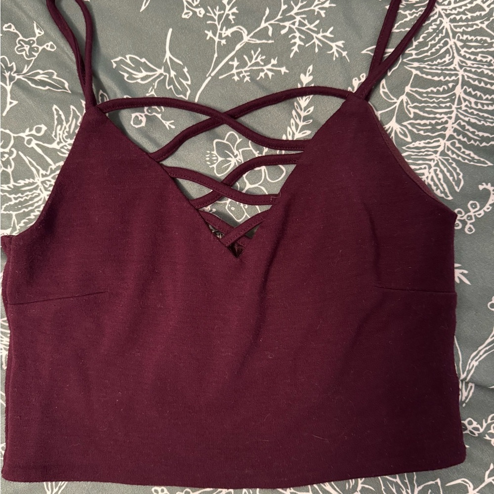 Forever 21 Burgundy Strappy Camisole
